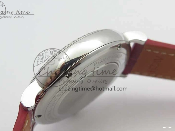 MIROTIME 0215 Portofino Automatic 37 SS M+F 1:1 Best Edition Silver Dial RG Markers on Red Crocodile Strap A Reliable 7154